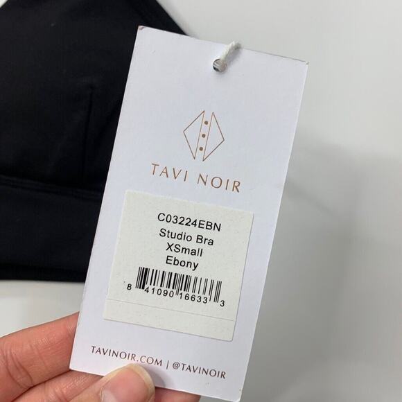 Tavi Noir Studio Sports Bra Women XS Extra Small Ebony Padded Low Impact Support - Picture 5 of 14